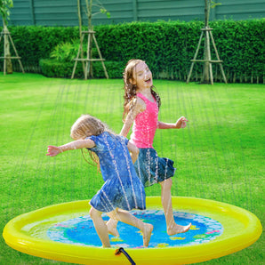 Splashin'kids 68" Sprinkle and Splash Play Mat Pad Toy for Children Infants Toddlers Boys Girls and Kids Perfect Inflatable Outdoor Sprinkler pad Watch Video Toys for 5year olds