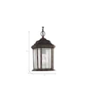 Sea Gull Lighting 60029-746 Kent Outdoor Semi-Flush Mount Convertible Pendant Outside Fixture, 10" H, Oxford Bronze